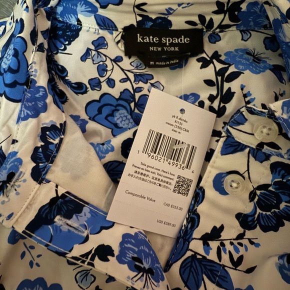 Kate Spade Peacock Floral Shirt Dress - Picture 4 of 4